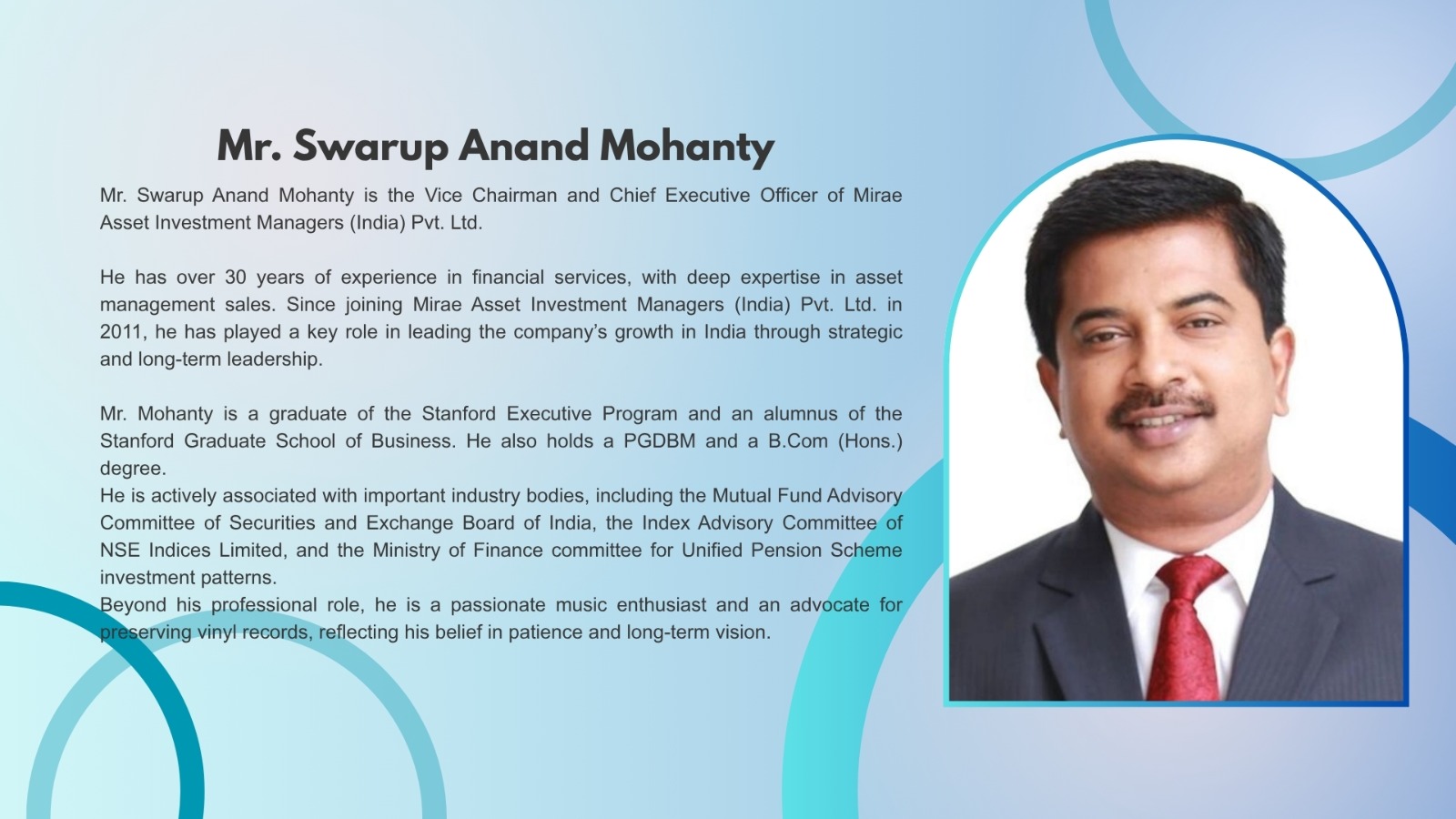 Mr. Swarup Anand Mohanty
